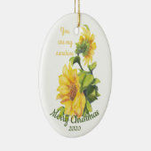 Aangepast kerstfeest Je bent mijn Sunshine Quote Keramisch Ornament (Rechts)