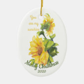 Aangepast kerstfeest Je bent mijn Sunshine Quote Keramisch Ornament (Voorkant)