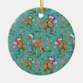 Aangepast kerstfeest Kangaroo Keramisch Ornament (Voorkant)