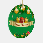 Aangepast kerstfeest keramisch ornament (Rechts)