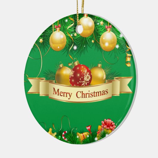 Aangepast kerstfeest keramisch ornament (Links)