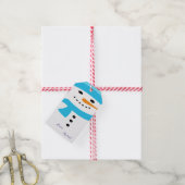 Aangepast kerstfeest met blauw, speciaal aangepast cadeaulabel (Met Touw)
