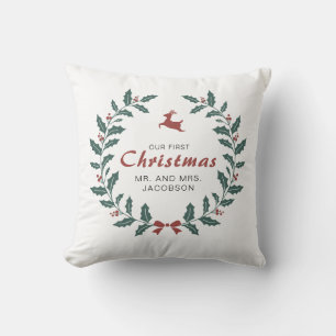 Aangepast kerstfeest met deer holly kussen