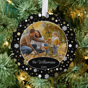 Aangepast kerstfeest met foto's op maat 2023 ornament kaart