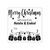 Aangepast kerstfeest met liefde voor, rubberstempel (Afrduk)