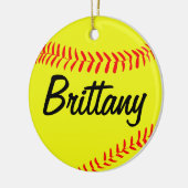 Aangepast kerstfeest met softball keramisch ornament (Links)