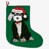 Aangepast kerstfeest Naughty Bernedole Holiday Dog Grote Kerstsok (Voorkant)