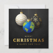 Aangepast kerstfeest nieuwjaar Aarde Feestdagenkaart (Voorkant)