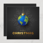 Aangepast kerstfeest nieuwjaar Aarde snowflake Feestdagenkaart (Voorkant / Achterkant)