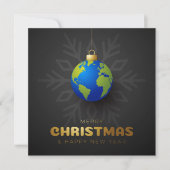 Aangepast kerstfeest nieuwjaar Aarde snowflake Feestdagenkaart (Voorkant)