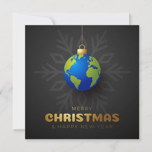 Aangepast kerstfeest nieuwjaar Aarde snowflake Feestdagenkaart (Voorkant)