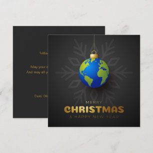 Aangepast kerstfeest nieuwjaar Aarde snowflake Feestdagenkaart