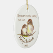 Aangepast kerstfeest omdat ik de mam ben keramisch ornament (Rechts)