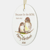 Aangepast kerstfeest omdat ik de mam ben keramisch ornament (Links)