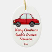 Aangepast kerstfeest op de wereld met de grootste  keramisch ornament (Achterkant)