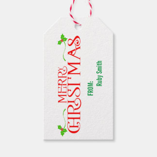 Aangepast kerstfeest op maat cadeaulabel