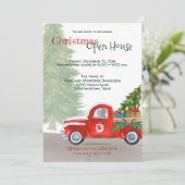 Aangepast kerstfeest Open House Red Truck in Kaart (Staand voorkant)