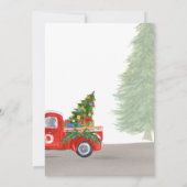 Aangepast kerstfeest Open House Red Truck in Kaart (Achterkant)