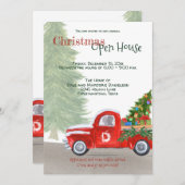 Aangepast kerstfeest Open House Red Truck in Kaart (Voorkant / Achterkant)
