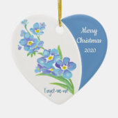 Aangepast kerstfeest vergeet me niet, geen bloem keramisch ornament (Voorkant)