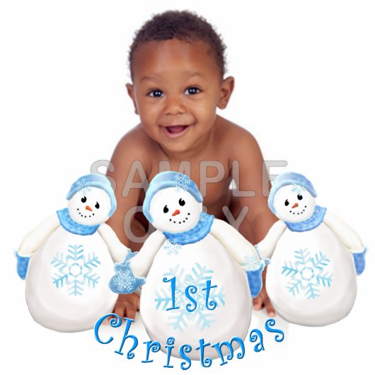 Aangepast kerstfeest voor baby's fotobeeldje ornament (Voorkant)