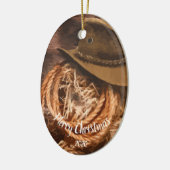 Aangepast kerstfeest Western Cowboy Pet Lariat Keramisch Ornament (Links)