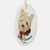 Aangepast kerstfeest Yorkshire Terrier Dog Pet Keramisch Ornament (Rechts)