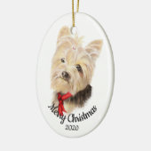 Aangepast kerstfeest Yorkshire Terrier Dog Pet Keramisch Ornament (Links)