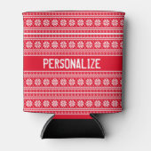 Aangepast kerstfeestdag noordelijk sneeuwvlokpatro blikjeskoeler (Voorkant)