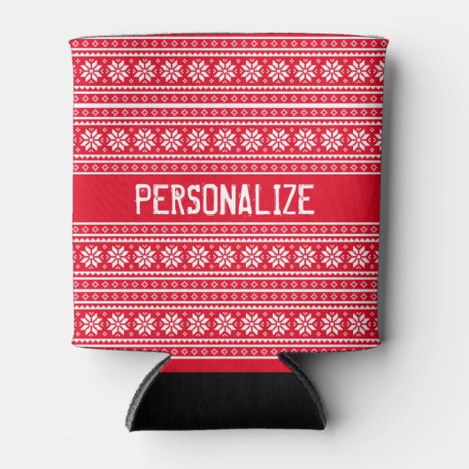 Aangepast kerstfeestdag noordelijk sneeuwvlokpatro blikjeskoeler (Voorkant)