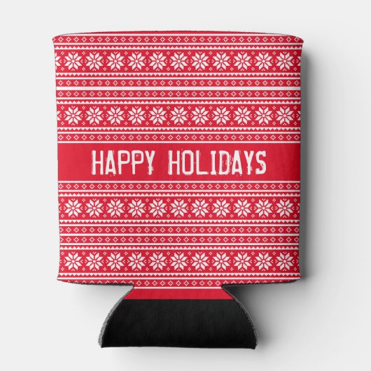 Aangepast kerstfeestdag noordelijk sneeuwvlokpatro blikjeskoeler (Achterkant)