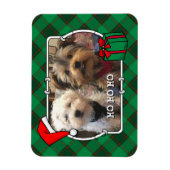 Aangepast kerstfoto-Lijst rood en groen geplakt Magneet (Verticaal)