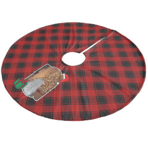 Aangepast kerstfoto-Lijst rood en zwart speldenpak Fleece Kerstboom Rok