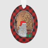 Aangepast kerstfoto-Lijst rood en zwart speldenpak Ornament (voorkant)