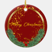 Aangepast kerstfotokeramisch sieremmer keramisch ornament (Achterkant)