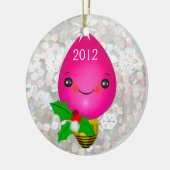Aangepast kerstfotoornament voor baby's eerste ker keramisch ornament (Links)
