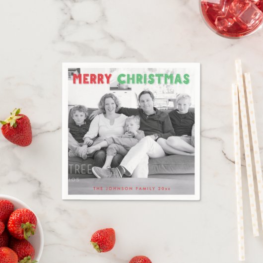 Aangepast kerstfotopapier voor fijne kerst Napkins Servetten (Insitu)