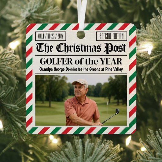 Aangepast kerstgeschenk voor golfers, leuk golfkra metalen ornament (Insitu)