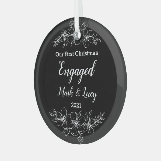 Aangepast kerstglas kerstglas glas ornament (Voorkant links)