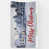 Aangepast Kersthuis Vastgoedbedrijf Vakantie Spandoek (Verticaal)