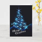 aangepast kerstkaartje modern blauw ontwerp kaart (Gele Bloem)