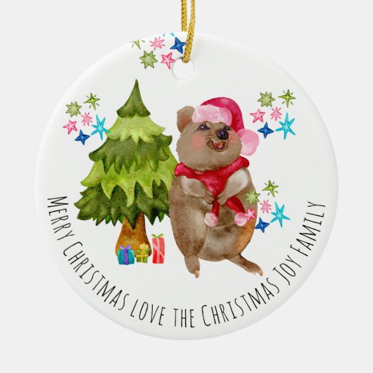 Aangepast kerstkeramisch keramisch keramisch keram ornament (Voorkant)