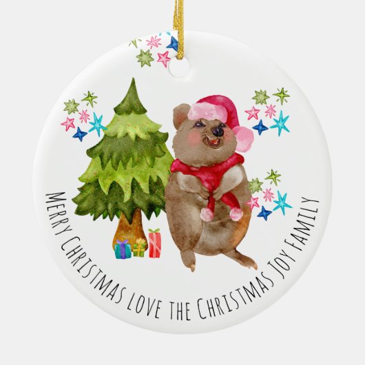 Aangepast kerstkeramisch keramisch keramisch keram ornament (Achterkant)