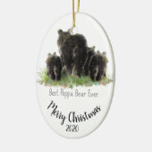 Aangepast kerstkerstbeste oppa-Beer ooit Keramisch Ornament (Links)