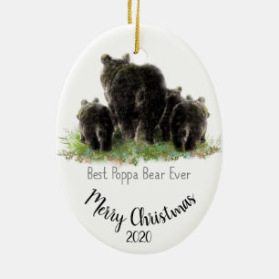 Aangepast kerstkerstbeste oppa-Beer ooit Keramisch Ornament