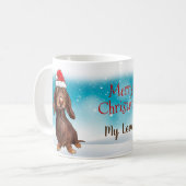 Aangepast kerstkerstfeest met prettige kerstdachsh koffiemok (Voorkant links)