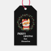 Aangepast kerstkerstkerstkerstkerstpuppy Dog Cadeaulabel (Voorkant)