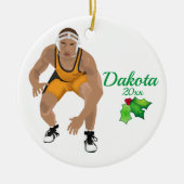 Aangepast kerstkerstornament Black - Geel Keramisch Ornament (Voorkant)