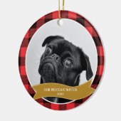 Aangepast kerstkerstversiering met foto-buffet keramisch ornament (Links)