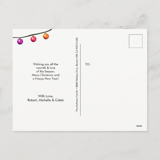 Aangepast kerstkerstversierversiering met Waterver Feestdagenkaart (Achterkant)